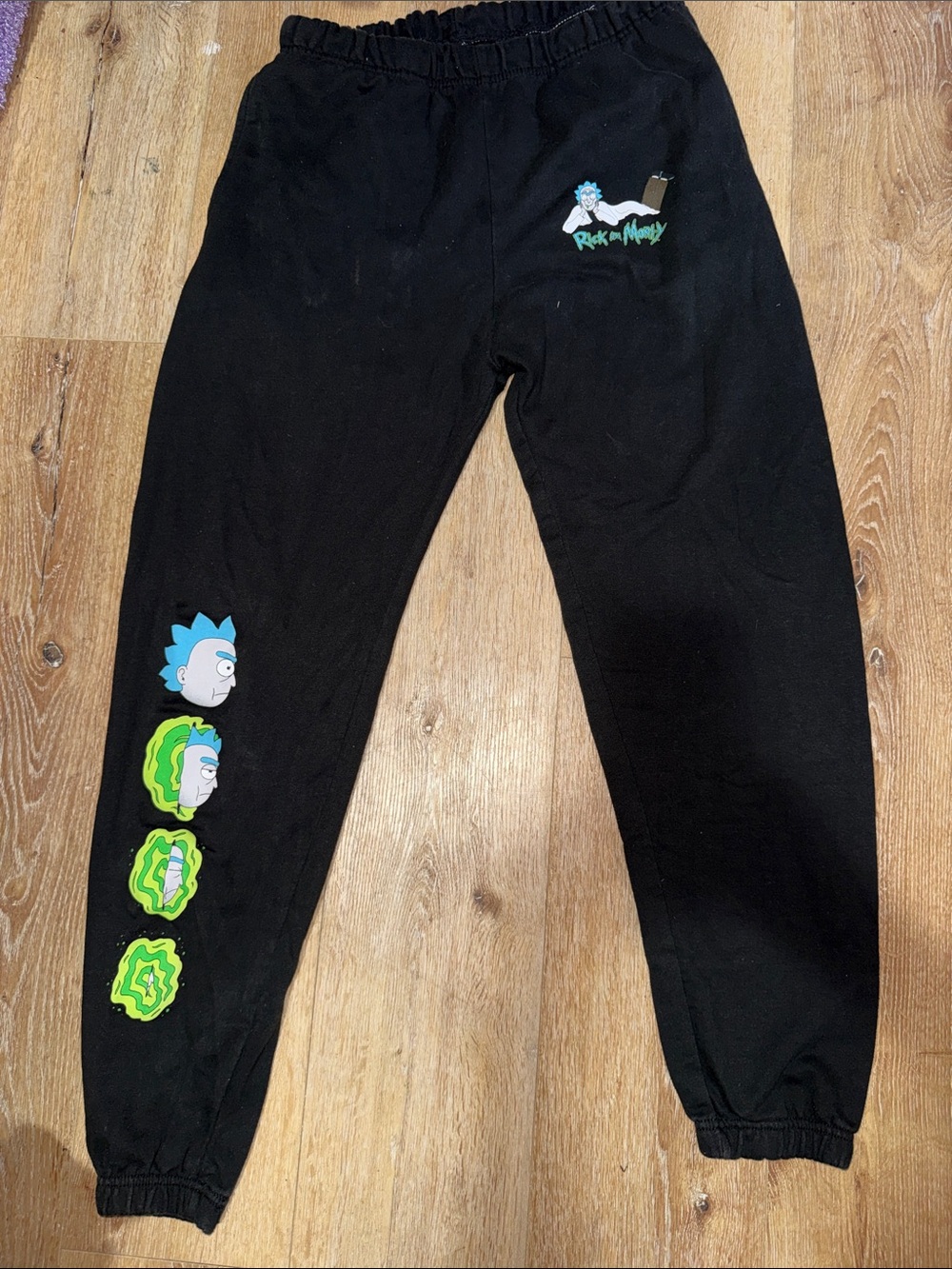 Kids Black Rick and Morty Graphic Jogger Sweatpants